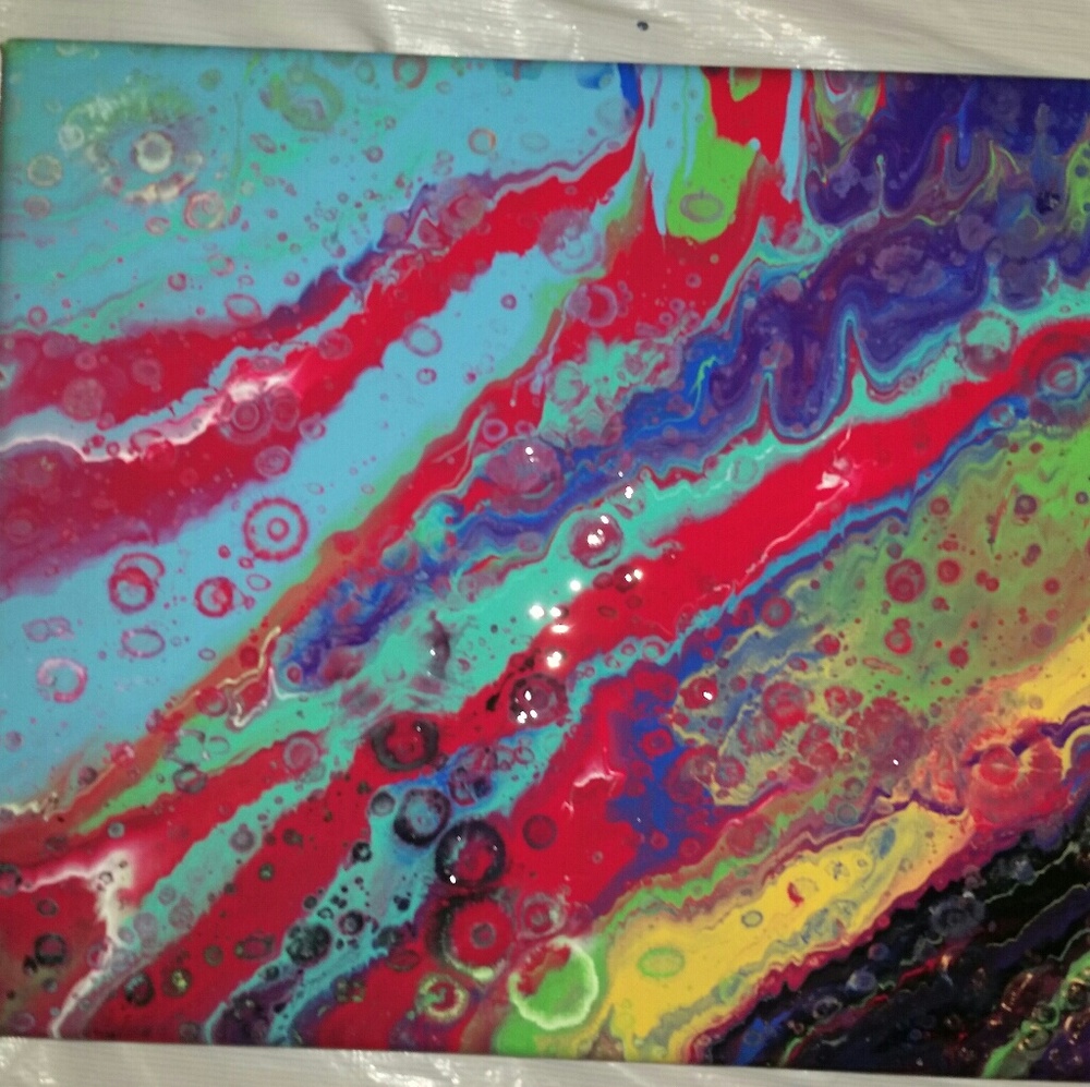 Abstract pour paintings